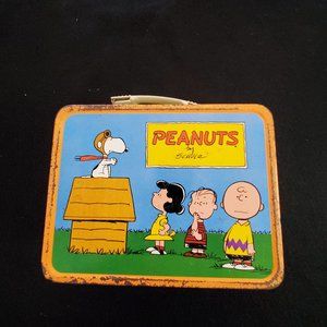 Peanuts Metal Lunch Pail Vintage 1970s Used
